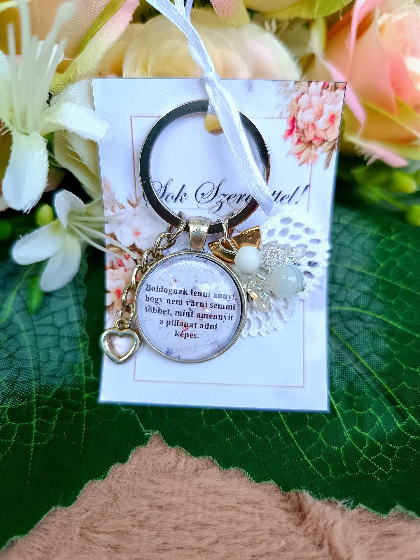 Motivációs kulcstartó achát